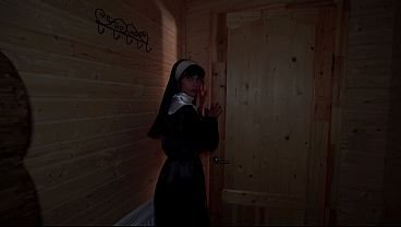 Nun Habit On Her Knees Sucking The Young Stallion
